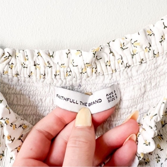 NWOT FAITHFULL THE BRAND Dulcia Smocked Bodice Mini Dress Size 4 - Picture 15 of 16